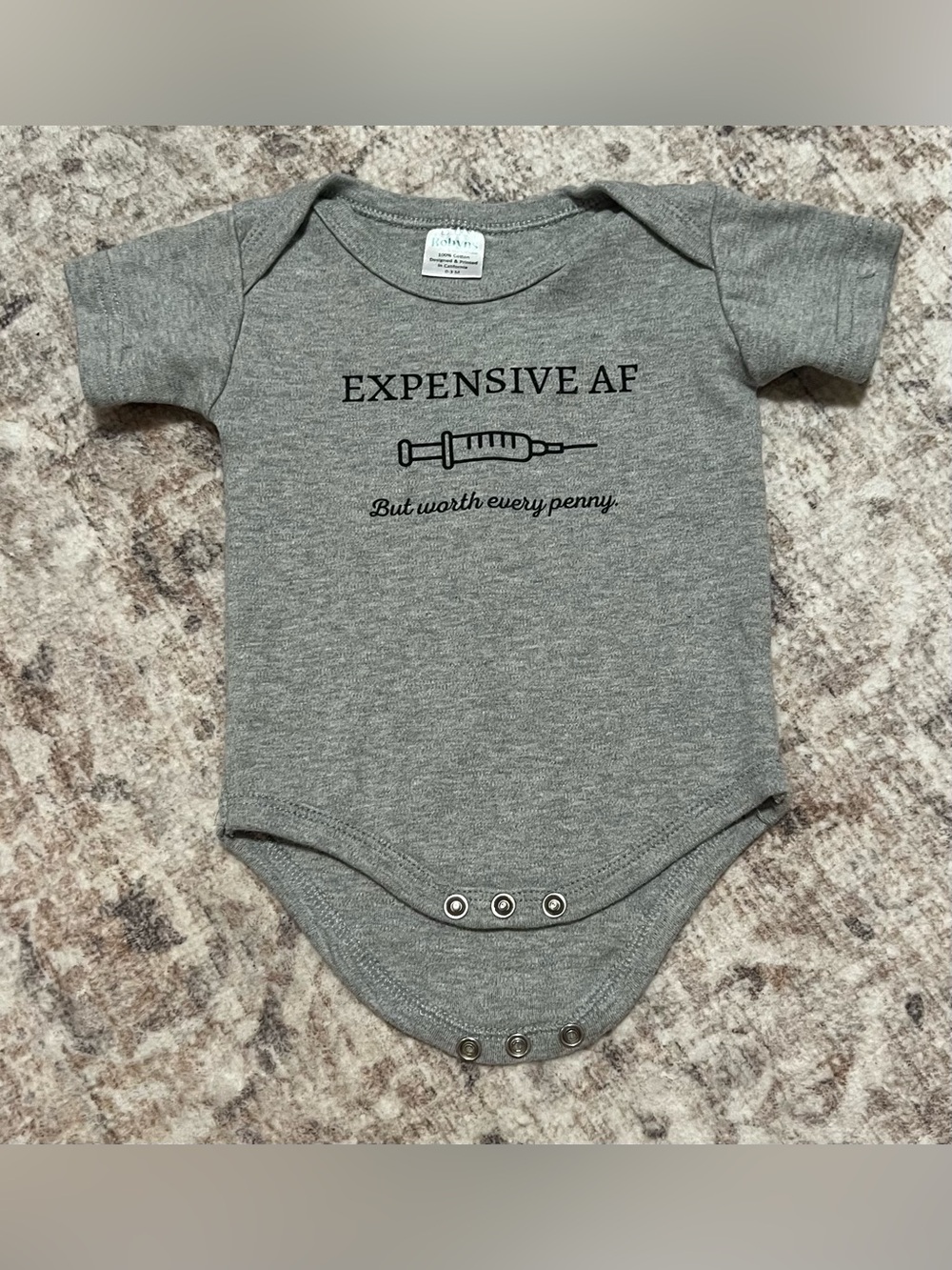 Kids Gray 'Expensive AF' Onesie Bodysuit - IVF